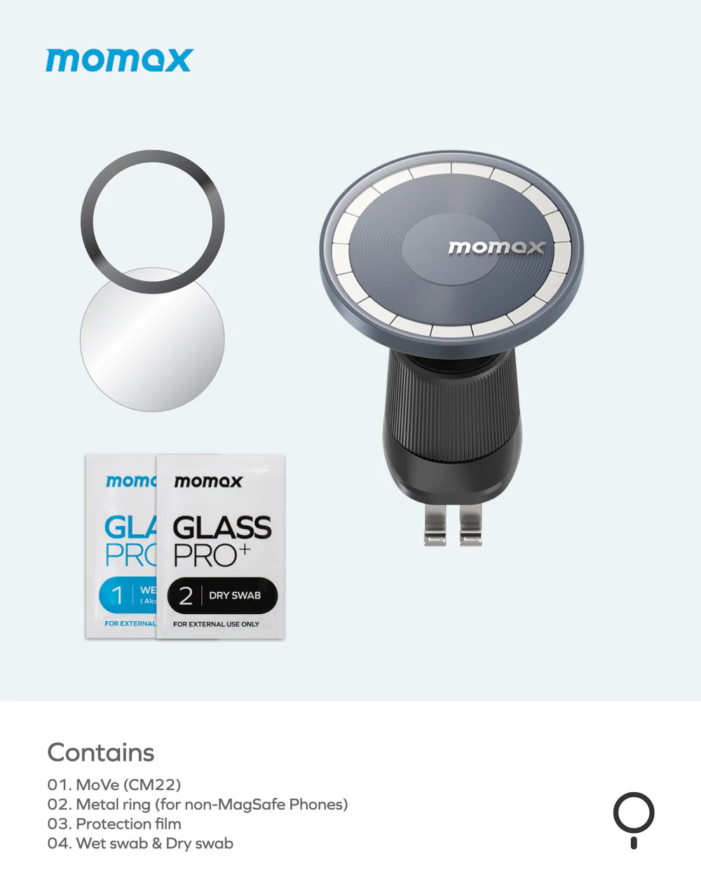 AC2 Momax MoVe Easy Magnetic Car Mount – Secure & Effortless Hands-Free Mounting