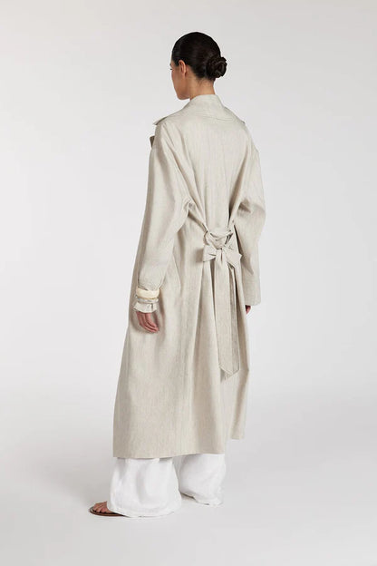 C1 Elegant Starry Luxury Coat for Women – Stylish Josephina Linen BlendTrench Coat