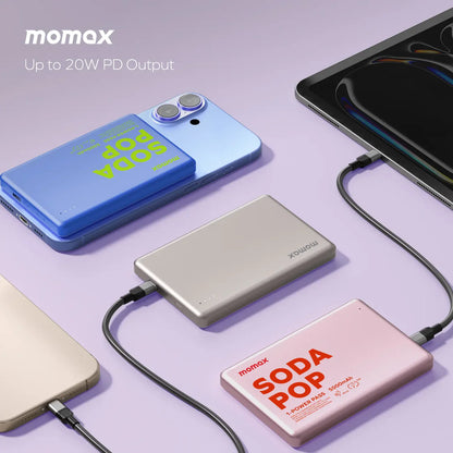 AC20 Momax 1-Power Pass 5000mAh Magnetic Wireless Power Bank – Slim &amp; Fast Charging