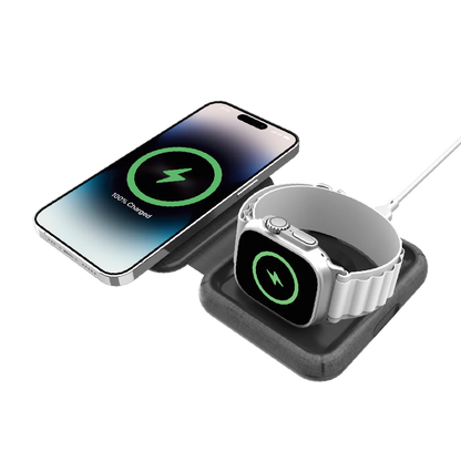 AC5 Momax Q.Mag Go 2-in-1 MagSafe Wireless Charger | 15W Fast Charging | Apple Certified & Travel-Ready